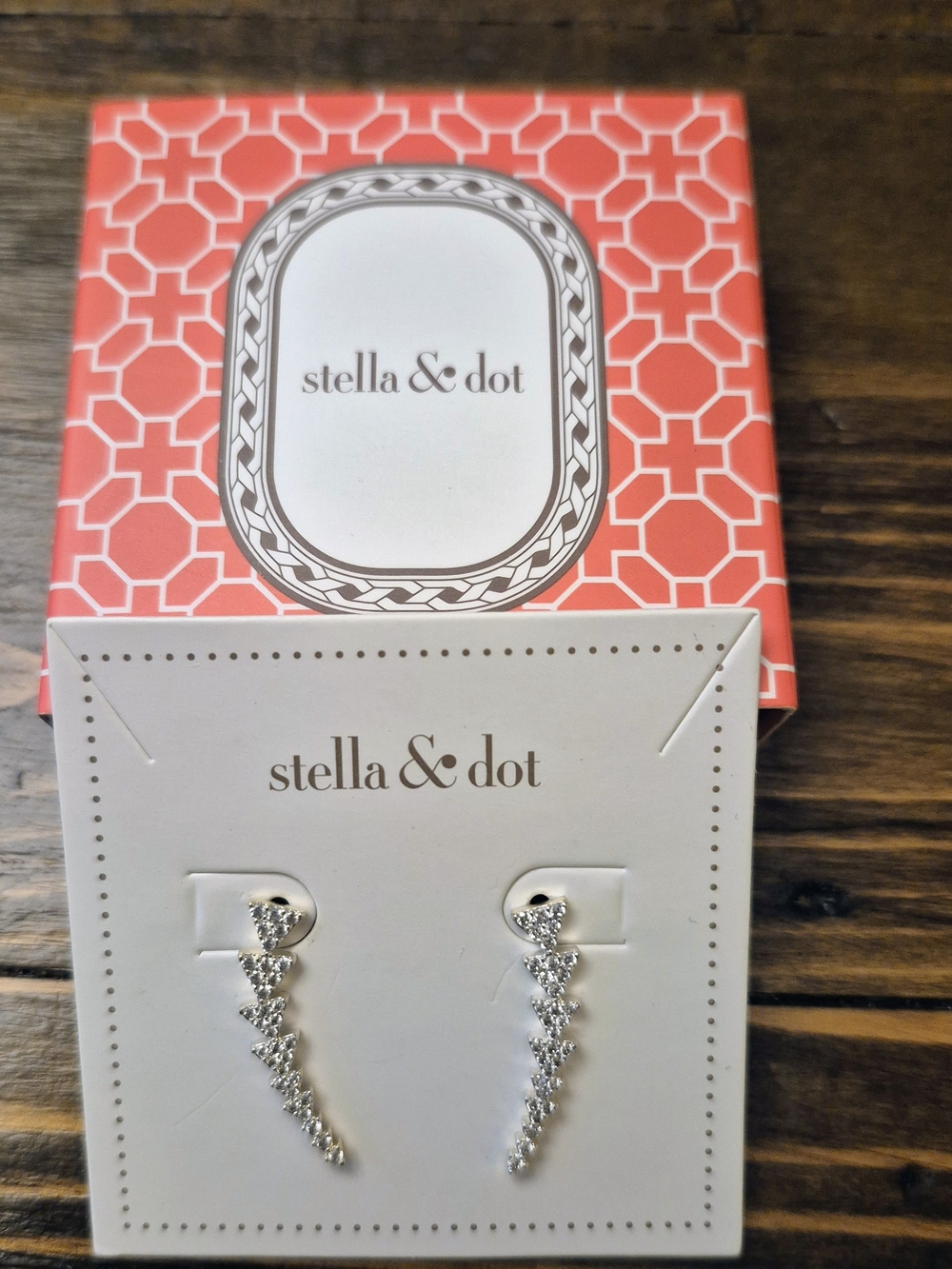 Stella & Dot Silver Crystal Ear Climber Earrings